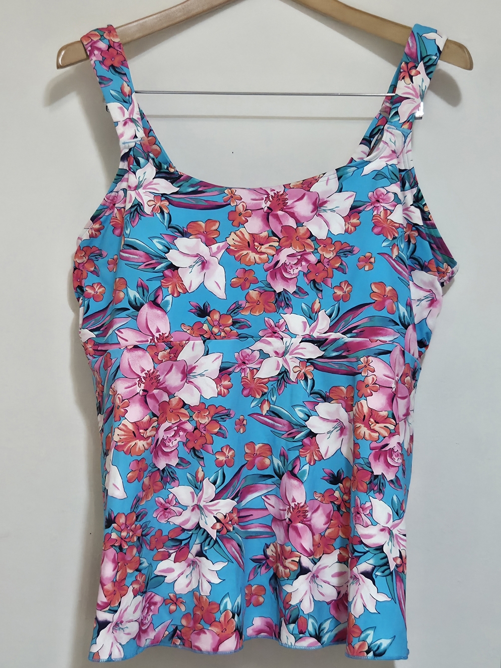 Lands' End Flutter Tankini - Turquoise Lily Palm